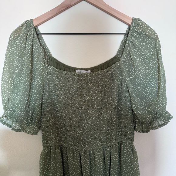 Sage Green Mini Dress - Picture 2 of 5